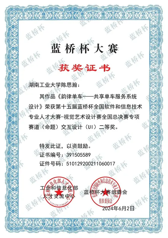 IDL 获奖证书