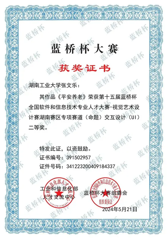 IDL 获奖证书